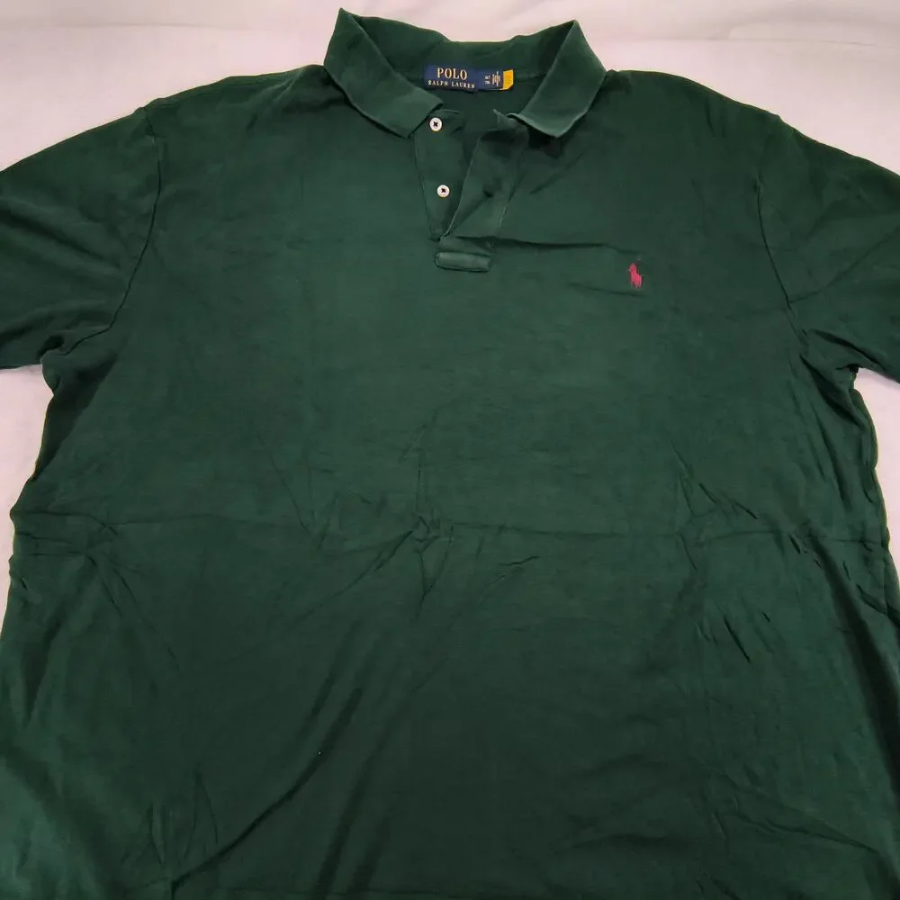 Polo Ralph Lauren Collared Polo Shirt Mens Size Extra Large Tall XLT Green Red
